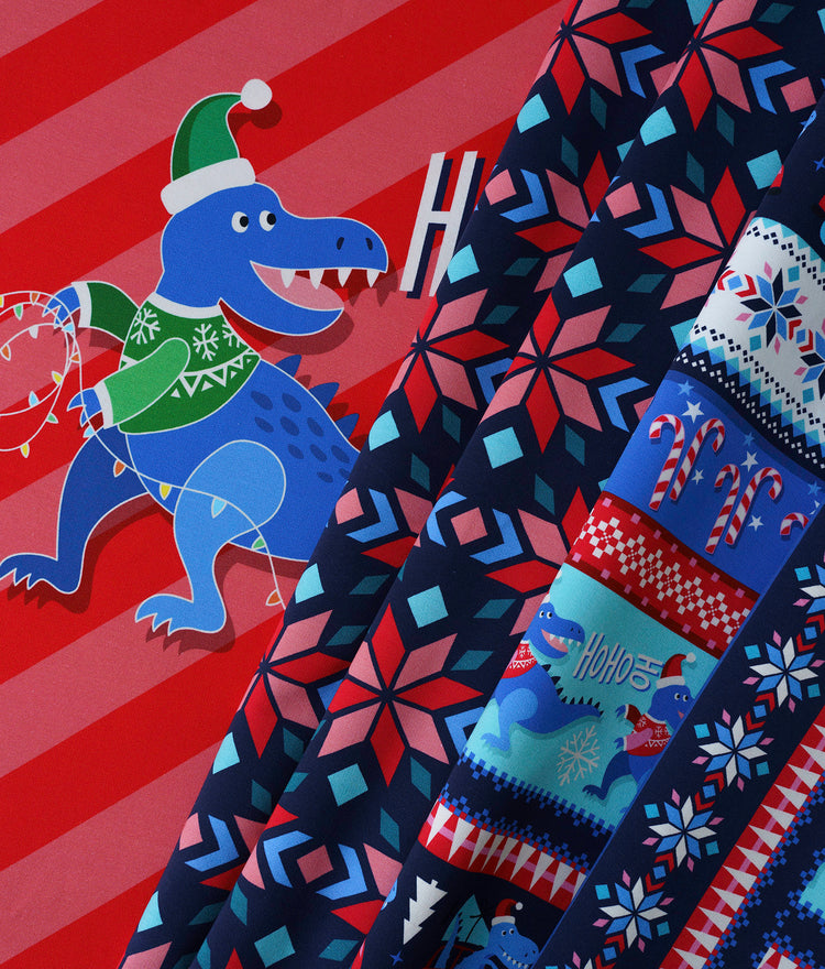 Ugly Christmas - HAPPY REXMAS Panel - blau