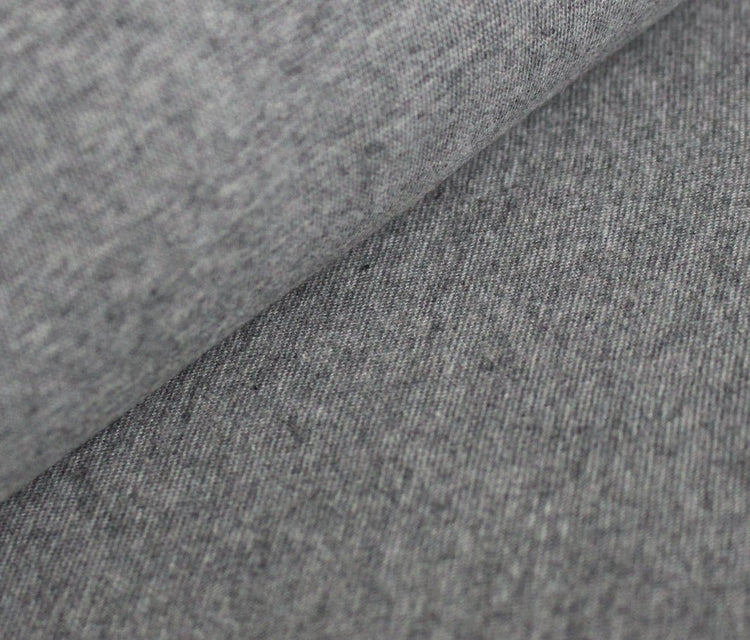 BIO BAUMWOLL SINGLE JERSEY MELANGE -mittelgrau melange- A31