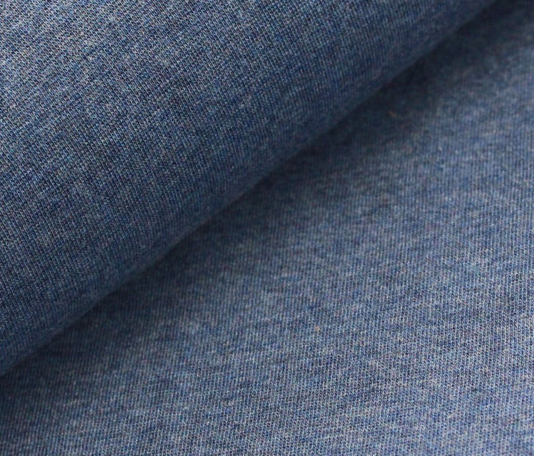 BIO BAUMWOLL SINGLE JERSEY MELANGE -jeans melange- A33