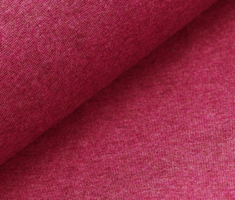 BIO BAUMWOLL SINGLE JERSEY MELANGE -lampone melange- A39