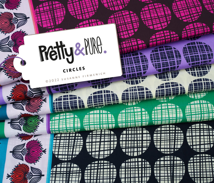 Pretty & Pure - CIRCLES - New Cotton Satin Webware