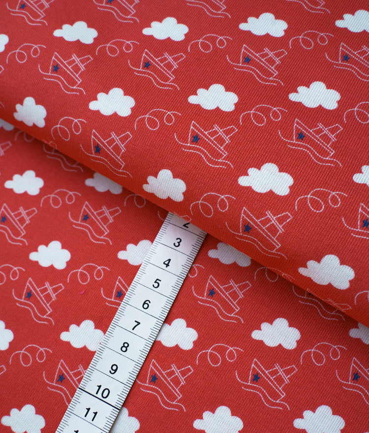 Sea Side - FISHING BOATS - Baumwoll Ripp