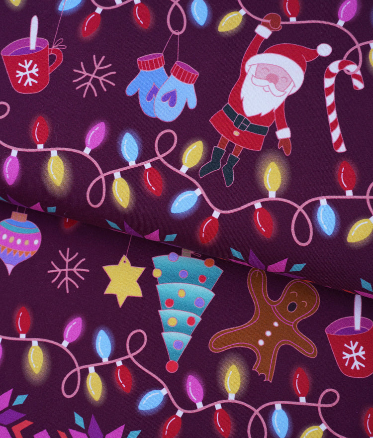 Ugly Christmas Sweater - CHRISTMAS LIGHTS - Sweat bordeaux