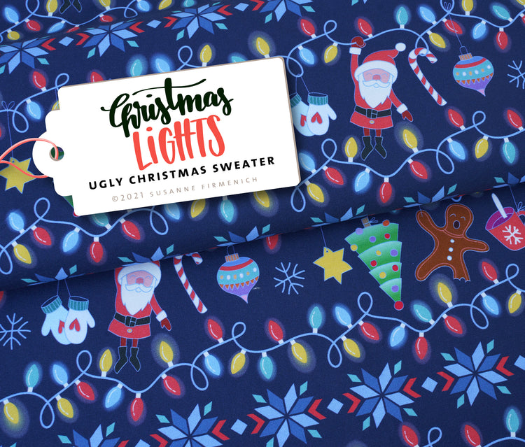 Ugly Christmas Sweater - CHRISTMAS LIGHTS - Sweat blau