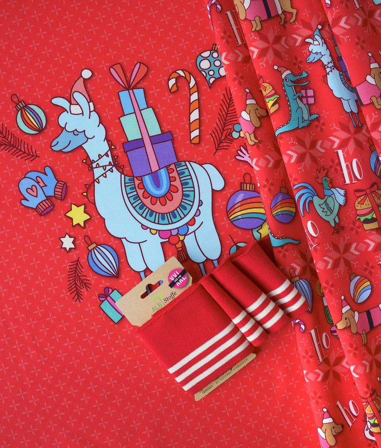 Ugly Christmas Sweater - HAPPY XMAS Panel Lama