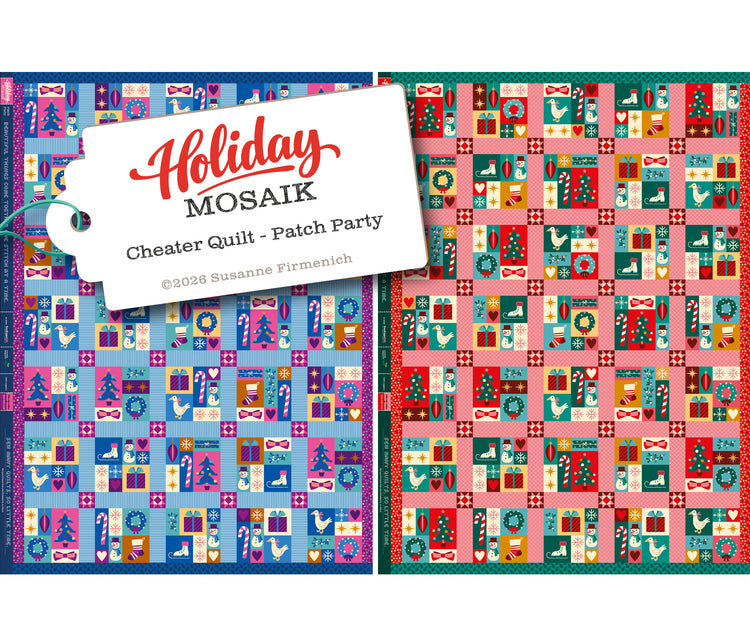 Holiday Mosaik - XMas 2026 - CHEATER QUILT - PATCH PARTY - Popeline