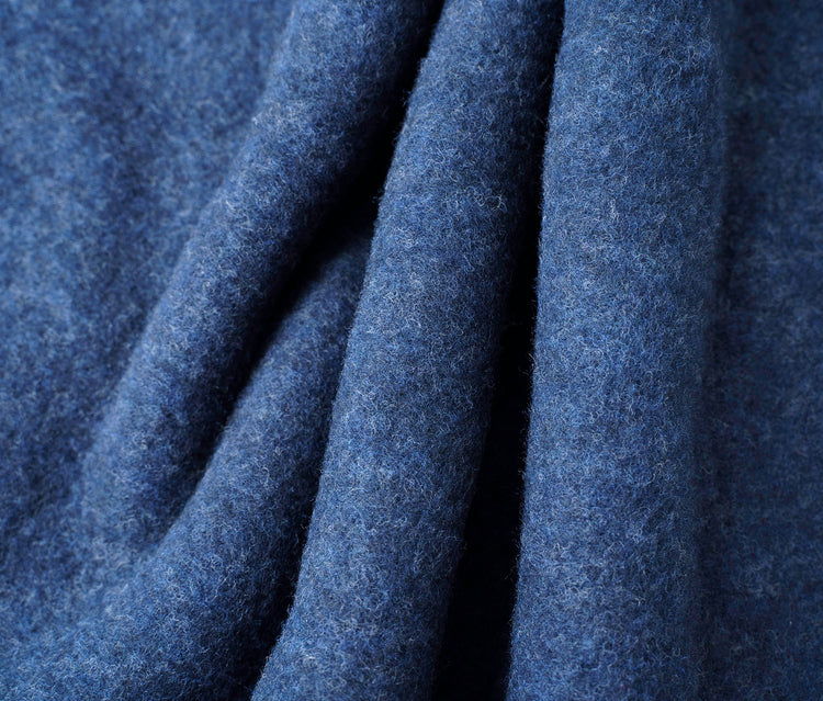 MERINO WOLLFLEECE blau melange