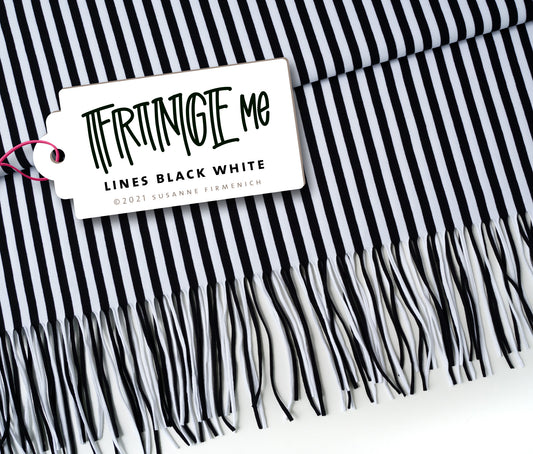 Fringe Me Cotton - LINES BLACK WHITE - Fransenjersey